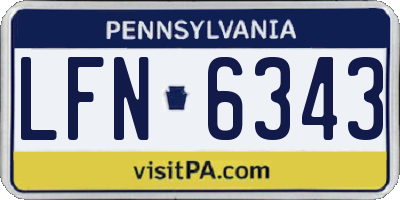 PA license plate LFN6343