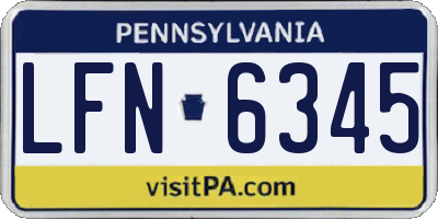 PA license plate LFN6345