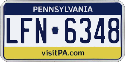 PA license plate LFN6348