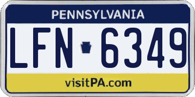 PA license plate LFN6349