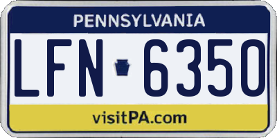 PA license plate LFN6350