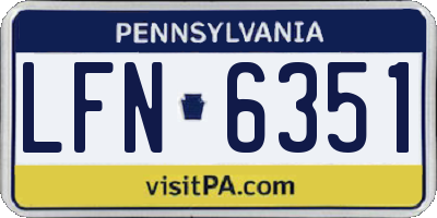 PA license plate LFN6351