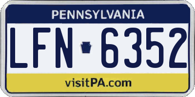 PA license plate LFN6352