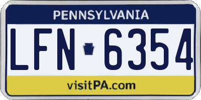 PA license plate LFN6354