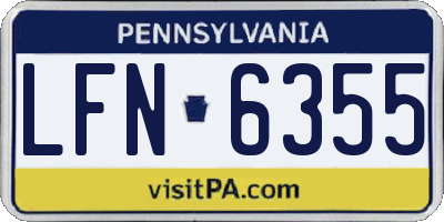 PA license plate LFN6355