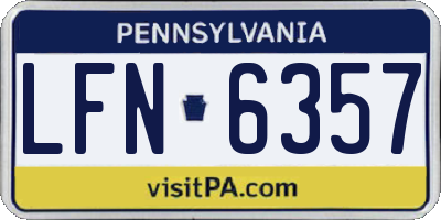 PA license plate LFN6357