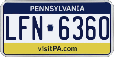 PA license plate LFN6360