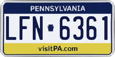 PA license plate LFN6361