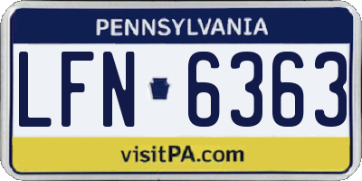 PA license plate LFN6363