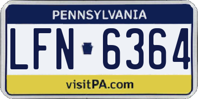PA license plate LFN6364