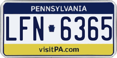 PA license plate LFN6365