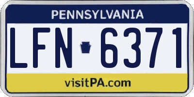 PA license plate LFN6371