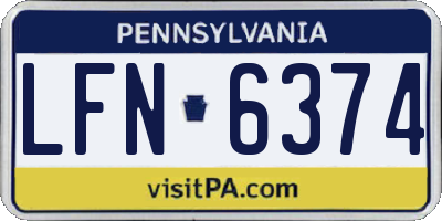 PA license plate LFN6374