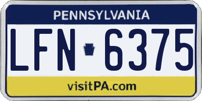 PA license plate LFN6375