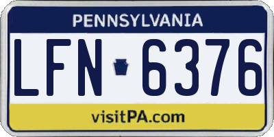 PA license plate LFN6376