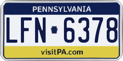 PA license plate LFN6378