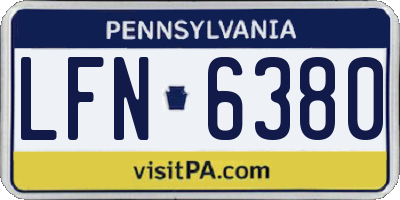 PA license plate LFN6380