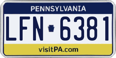 PA license plate LFN6381