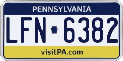 PA license plate LFN6382