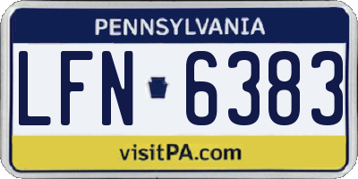 PA license plate LFN6383