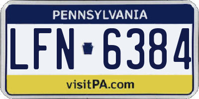 PA license plate LFN6384