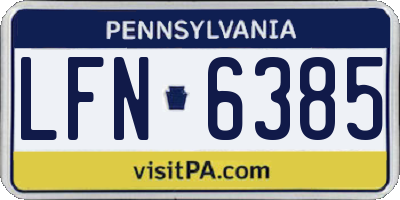 PA license plate LFN6385
