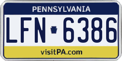 PA license plate LFN6386