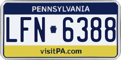 PA license plate LFN6388