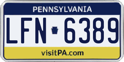 PA license plate LFN6389