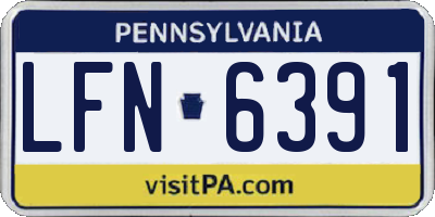 PA license plate LFN6391