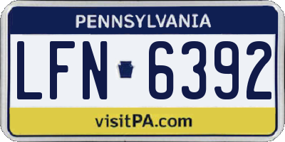 PA license plate LFN6392