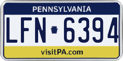 PA license plate LFN6394
