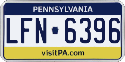 PA license plate LFN6396