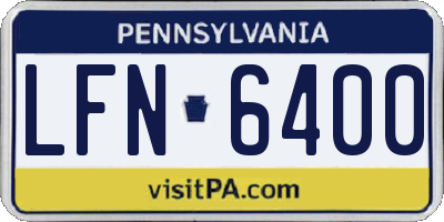PA license plate LFN6400