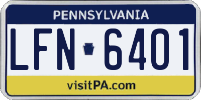 PA license plate LFN6401