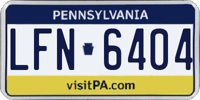 PA license plate LFN6404