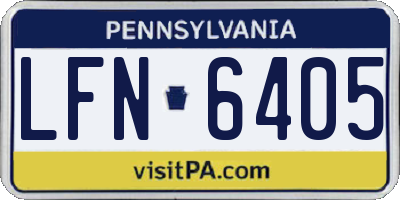 PA license plate LFN6405