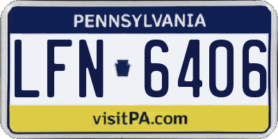 PA license plate LFN6406