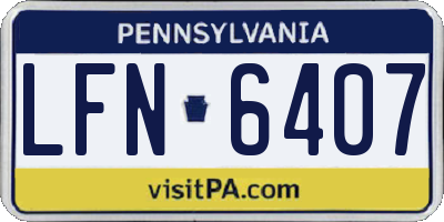 PA license plate LFN6407