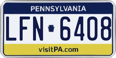 PA license plate LFN6408
