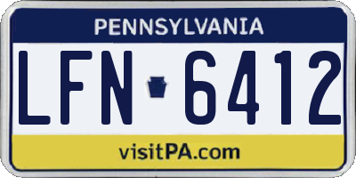 PA license plate LFN6412