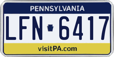 PA license plate LFN6417