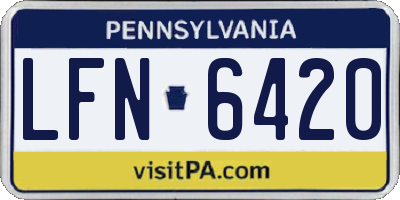 PA license plate LFN6420