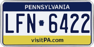 PA license plate LFN6422