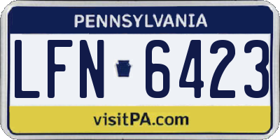 PA license plate LFN6423