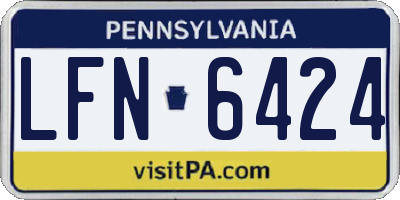 PA license plate LFN6424