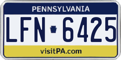 PA license plate LFN6425