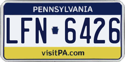 PA license plate LFN6426