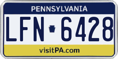 PA license plate LFN6428