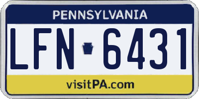 PA license plate LFN6431